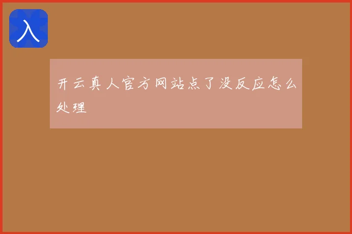 开云真人官方网站点了没反应怎么处理